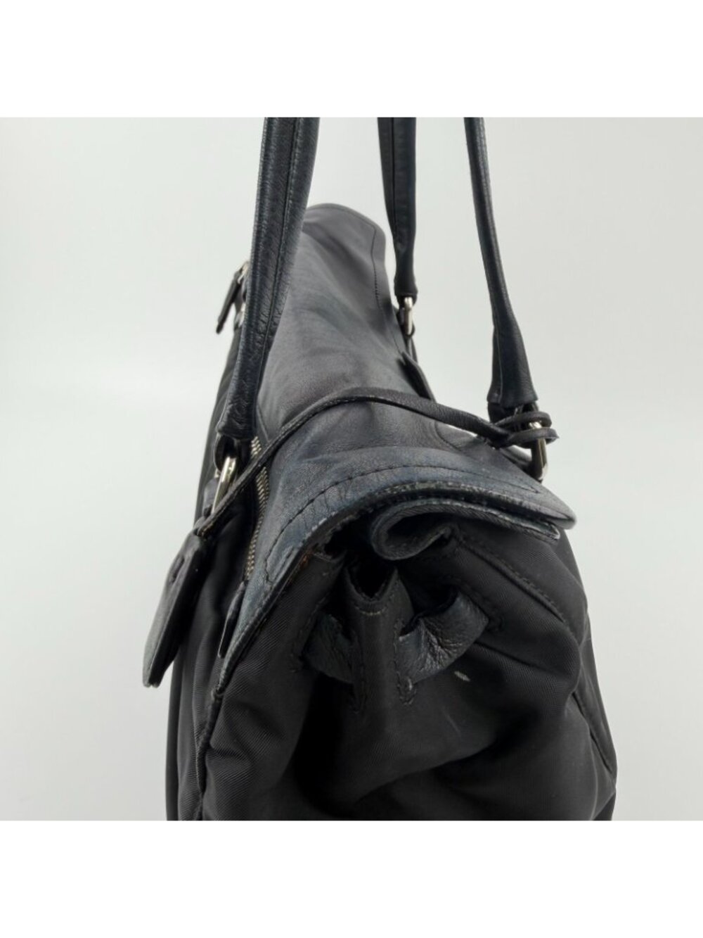 Prada Pocono Tote Black Nylon Leather Vintage - Picture 5 of 15